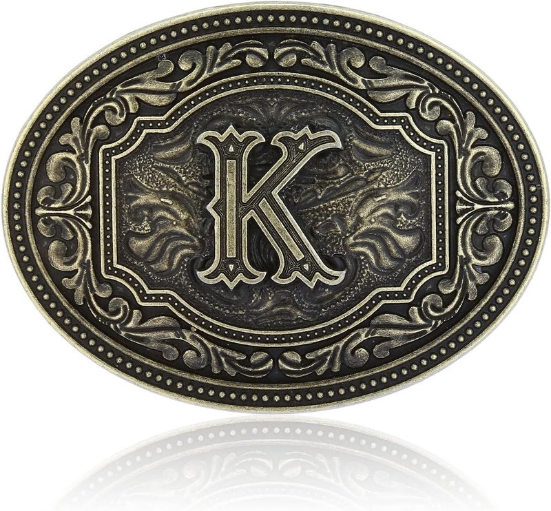 Fibbadet Store Belt Buckles Men Initial Letters A-Z Western Rodeo Cowboy Cowgirl Belt Buckle for Men Boys Halloween Birthday Party - Image 1